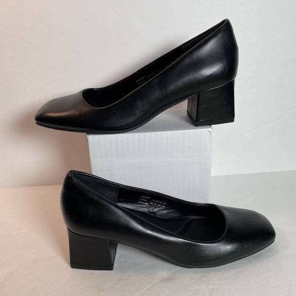 Dream Pairs 5.5 Women Low Block Heel Square Toe Comfort Dress Slip On Pump Shoes - Picture 3 of 13